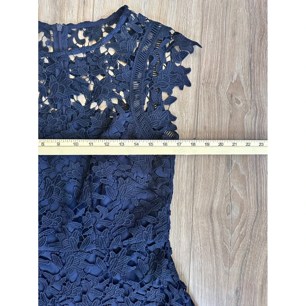 Eliza J Floral Lace High Low Cocktail Dress Sz 8 Polished Modern Romantic Chic